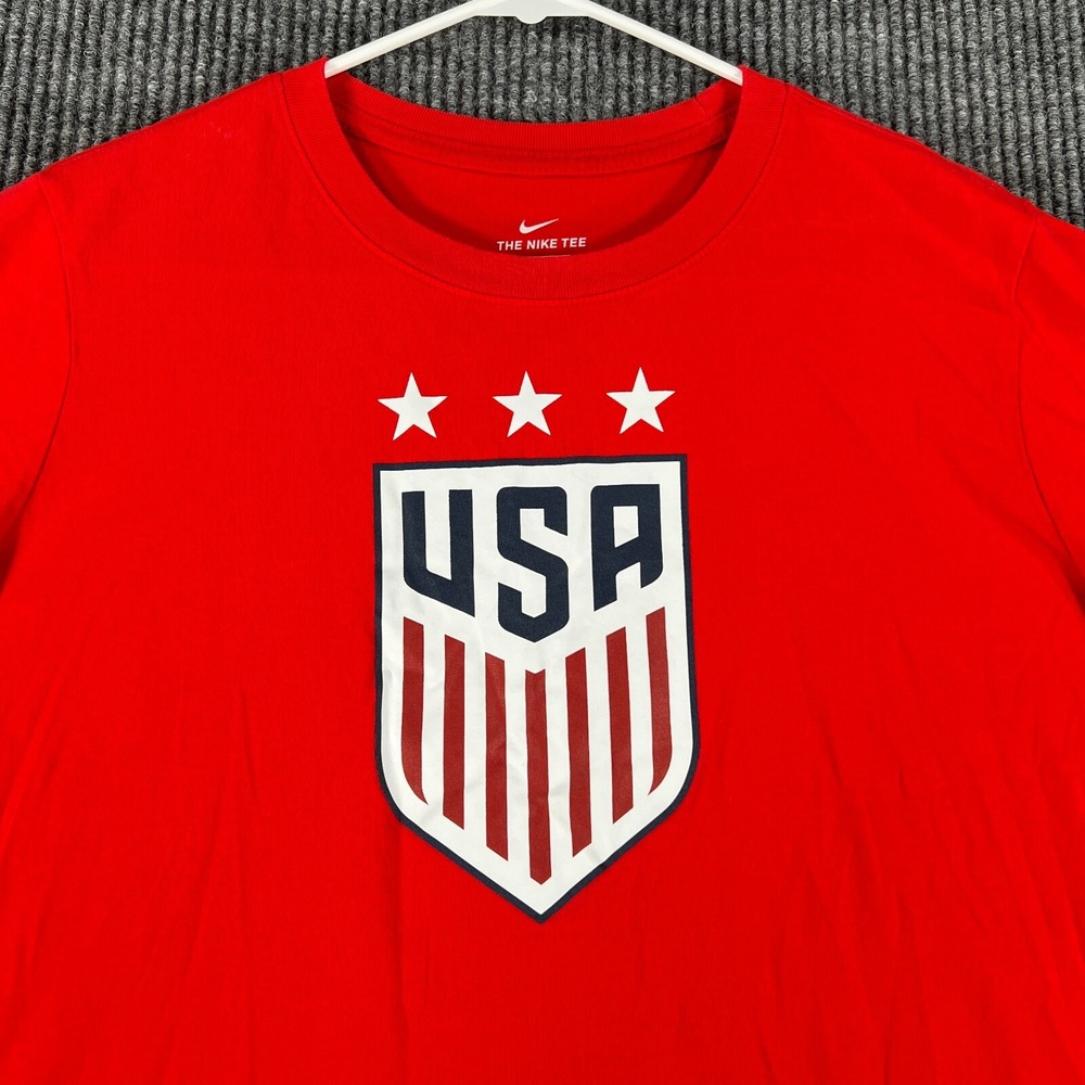 Nike Shirt Womens XL Extra Large Red Short Sleeve Team USA Cotton Lightweight
